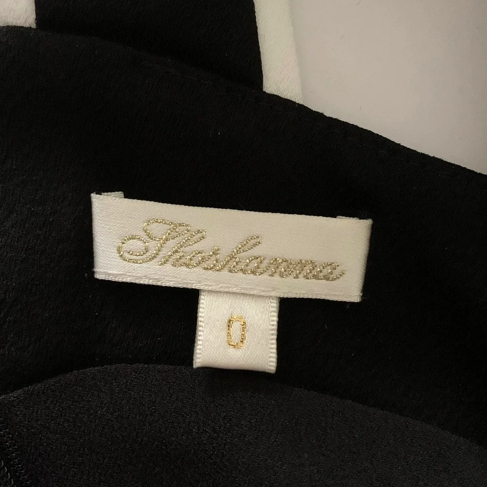Shoshanna Anda Bow Halter‎ Dress sz 0 00 2 XS Black White Statement